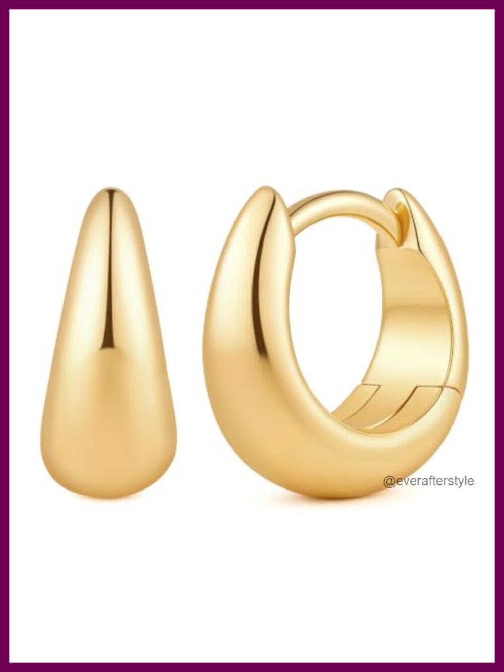14K Gold Plated Hoop Earrings Women Small Chunky Huggie Everyday